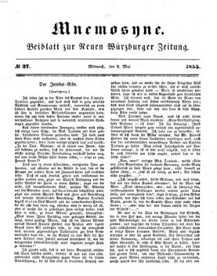 Mnemosyne (Neue Würzburger Zeitung) Mittwoch 9. Mai 1855