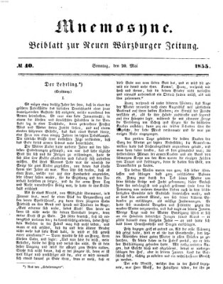 Mnemosyne (Neue Würzburger Zeitung) Sonntag 20. Mai 1855