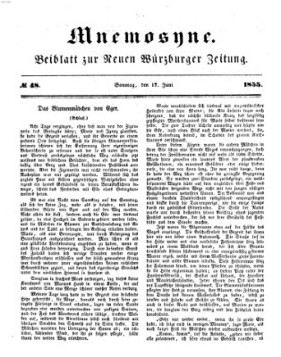 Mnemosyne (Neue Würzburger Zeitung) Sonntag 17. Juni 1855