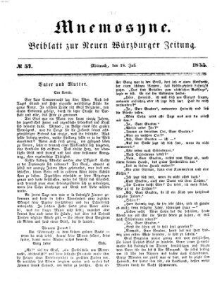 Mnemosyne (Neue Würzburger Zeitung) Mittwoch 18. Juli 1855