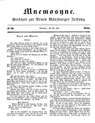 Mnemosyne (Neue Würzburger Zeitung) Sonntag 22. Juli 1855