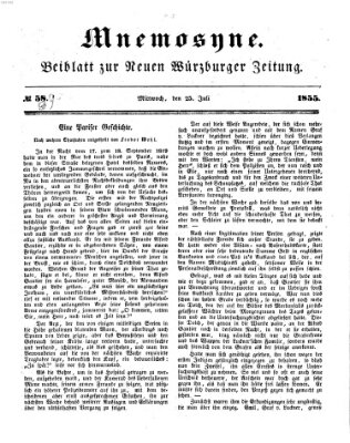 Mnemosyne (Neue Würzburger Zeitung) Mittwoch 25. Juli 1855