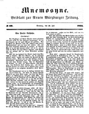 Mnemosyne (Neue Würzburger Zeitung) Sonntag 29. Juli 1855