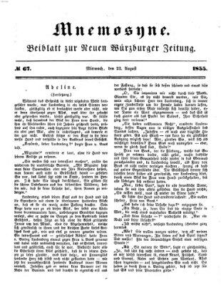 Mnemosyne (Neue Würzburger Zeitung) Mittwoch 22. August 1855