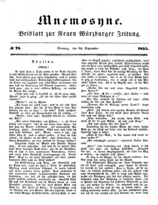 Mnemosyne (Neue Würzburger Zeitung) Sonntag 30. September 1855