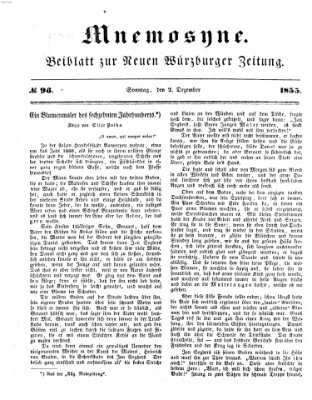 Mnemosyne (Neue Würzburger Zeitung) Sonntag 2. Dezember 1855