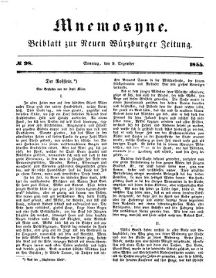 Mnemosyne (Neue Würzburger Zeitung) Sonntag 9. Dezember 1855