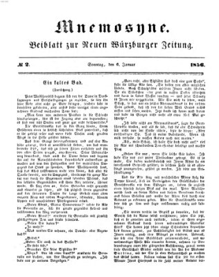 Mnemosyne (Neue Würzburger Zeitung) Sonntag 6. Januar 1856