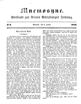 Mnemosyne (Neue Würzburger Zeitung) Mittwoch 9. Januar 1856