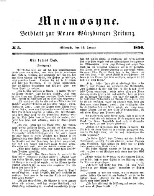 Mnemosyne (Neue Würzburger Zeitung) Mittwoch 16. Januar 1856