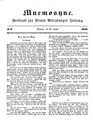 Mnemosyne (Neue Würzburger Zeitung) Sonntag 20. Januar 1856