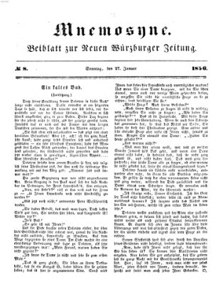 Mnemosyne (Neue Würzburger Zeitung) Sonntag 27. Januar 1856