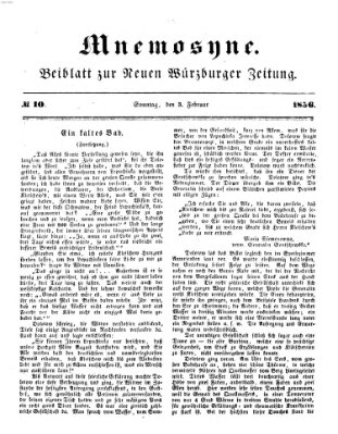 Mnemosyne (Neue Würzburger Zeitung) Sonntag 3. Februar 1856