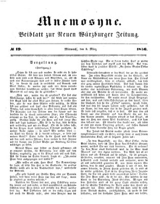 Mnemosyne (Neue Würzburger Zeitung) Mittwoch 5. März 1856