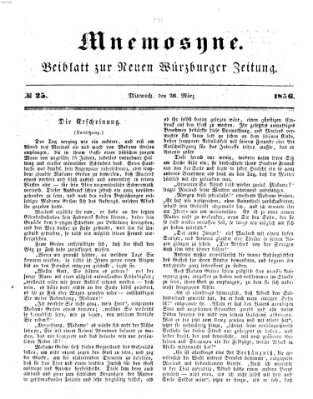 Mnemosyne (Neue Würzburger Zeitung) Mittwoch 26. März 1856