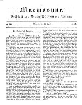 Mnemosyne (Neue Würzburger Zeitung) Mittwoch 30. April 1856