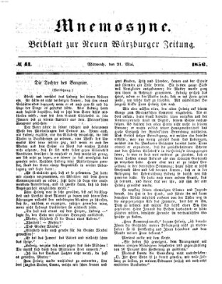 Mnemosyne (Neue Würzburger Zeitung) Mittwoch 21. Mai 1856