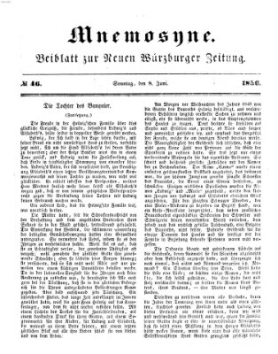 Mnemosyne (Neue Würzburger Zeitung) Sonntag 8. Juni 1856