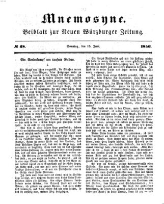 Mnemosyne (Neue Würzburger Zeitung) Sonntag 15. Juni 1856