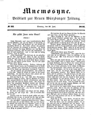 Mnemosyne (Neue Würzburger Zeitung) Sonntag 29. Juni 1856