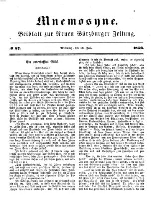 Mnemosyne (Neue Würzburger Zeitung) Mittwoch 16. Juli 1856