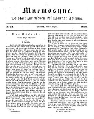 Mnemosyne (Neue Würzburger Zeitung) Mittwoch 6. August 1856