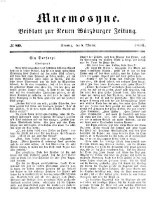 Mnemosyne (Neue Würzburger Zeitung) Sonntag 5. Oktober 1856