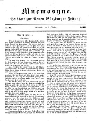 Mnemosyne (Neue Würzburger Zeitung) Mittwoch 8. Oktober 1856