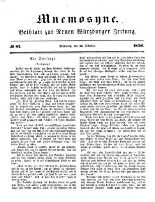 Mnemosyne (Neue Würzburger Zeitung) Mittwoch 29. Oktober 1856