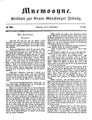 Mnemosyne (Neue Würzburger Zeitung) Sonntag 9. November 1856