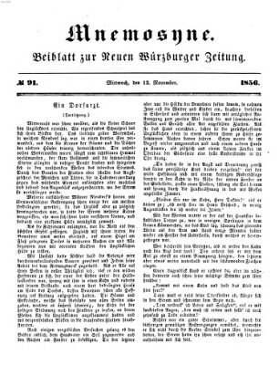 Mnemosyne (Neue Würzburger Zeitung) Mittwoch 12. November 1856