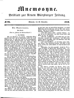 Mnemosyne (Neue Würzburger Zeitung) Mittwoch 26. November 1856