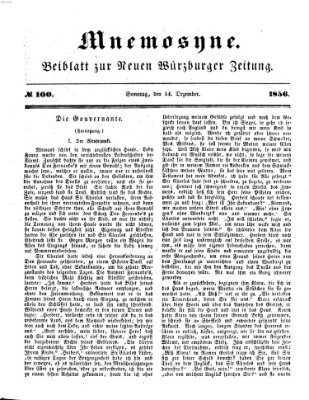 Mnemosyne (Neue Würzburger Zeitung) Sonntag 14. Dezember 1856