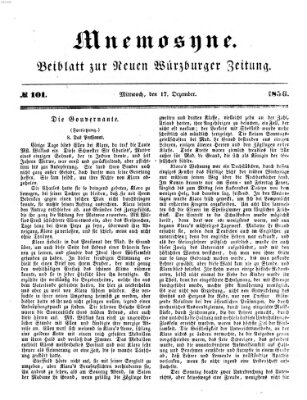 Mnemosyne (Neue Würzburger Zeitung) Mittwoch 17. Dezember 1856