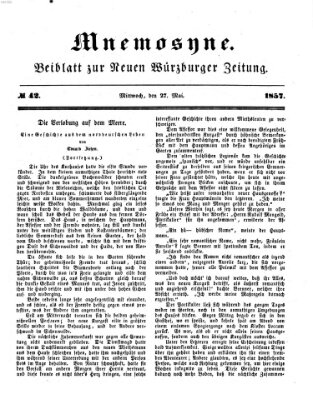 Mnemosyne (Neue Würzburger Zeitung) Mittwoch 27. Mai 1857