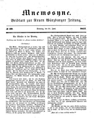 Mnemosyne (Neue Würzburger Zeitung) Sonntag 21. Juni 1857