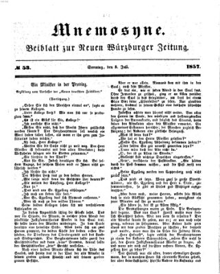 Mnemosyne (Neue Würzburger Zeitung) Sonntag 5. Juli 1857