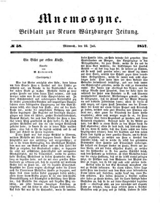 Mnemosyne (Neue Würzburger Zeitung) Mittwoch 22. Juli 1857