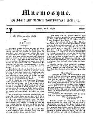 Mnemosyne (Neue Würzburger Zeitung) Sonntag 2. August 1857