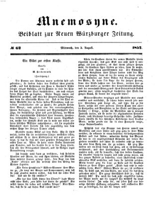 Mnemosyne (Neue Würzburger Zeitung) Mittwoch 5. August 1857