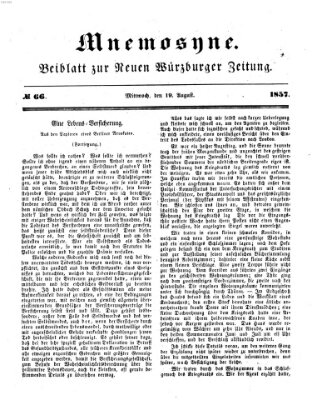 Mnemosyne (Neue Würzburger Zeitung) Mittwoch 19. August 1857