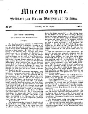 Mnemosyne (Neue Würzburger Zeitung) Sonntag 23. August 1857