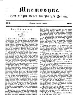 Mnemosyne (Neue Würzburger Zeitung) Sonntag 31. Januar 1858