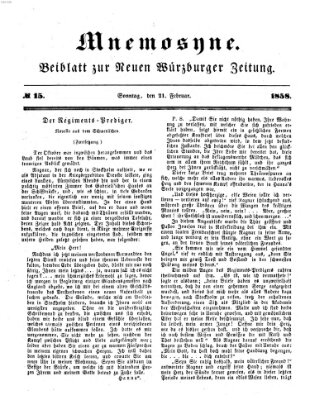 Mnemosyne (Neue Würzburger Zeitung) Sonntag 21. Februar 1858