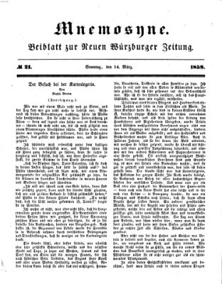 Mnemosyne (Neue Würzburger Zeitung) Sonntag 14. März 1858