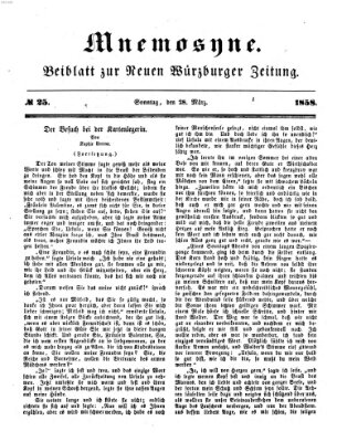 Mnemosyne (Neue Würzburger Zeitung) Sonntag 28. März 1858