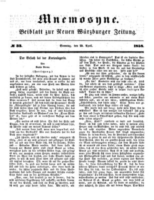 Mnemosyne (Neue Würzburger Zeitung) Sonntag 25. April 1858