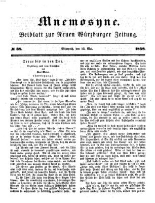 Mnemosyne (Neue Würzburger Zeitung) Mittwoch 12. Mai 1858