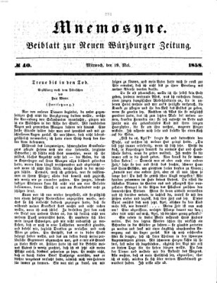 Mnemosyne (Neue Würzburger Zeitung) Mittwoch 19. Mai 1858