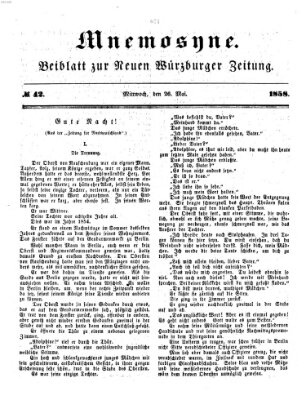 Mnemosyne (Neue Würzburger Zeitung) Mittwoch 26. Mai 1858